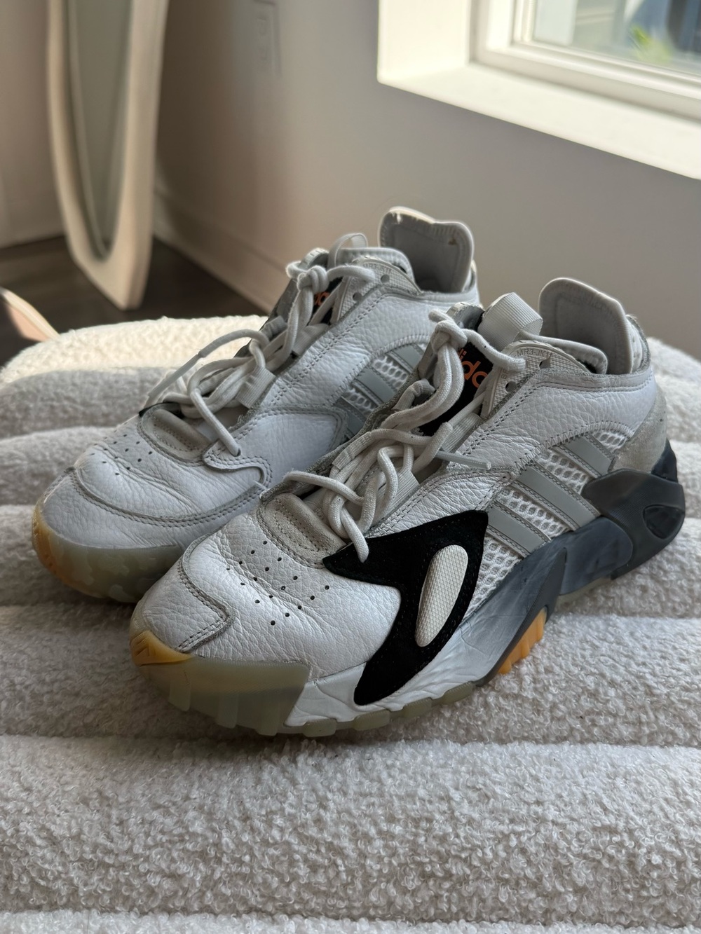 adidas White, Black and Gray Athletic Sneakers